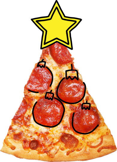 Pizza Christmas Tree Star Toddler Long Sleeve