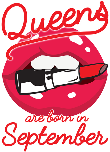 Queens Are Born in September Lipstick Women's Sweatshirt