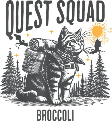 Quest Fantasy Squad Broccoli Funny Cat Pajama Set