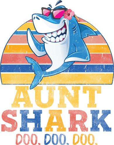 Vintage Retro Aunt Shark Doo Women's Long Sleeve Shirt