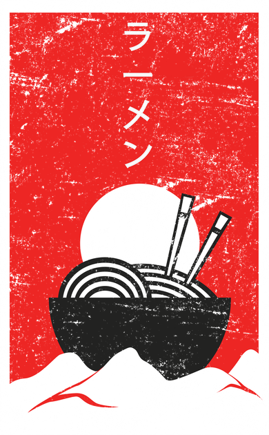 Ramen Noodles Retro Button