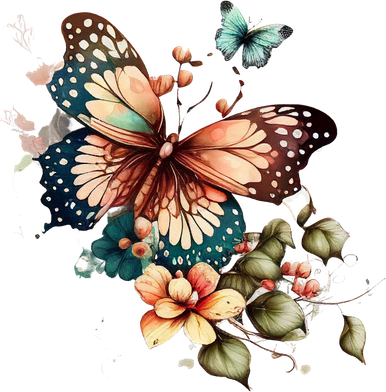 Retro Butterfly Floral Watercolor Golf Towel