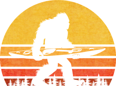Retro Bigfoot Kayak Gift Vintage Sasquatch Kayaking Gift Women's T-Shirt