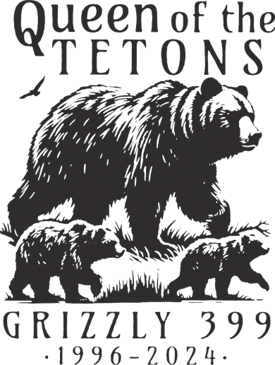 Retro Bear Queen Of The Tetons Grizzly 399 National Park Women's Long Sleeve Shirt