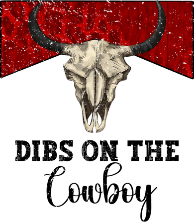 Retro Bull Skull Dibs On The Cowboy Western Country Cowboy Gift Button