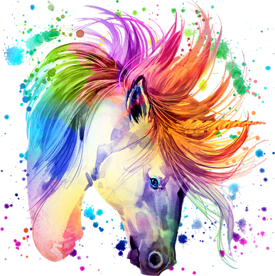 Cute Watercolor Rainbow Unicorn Doddie Hoodie