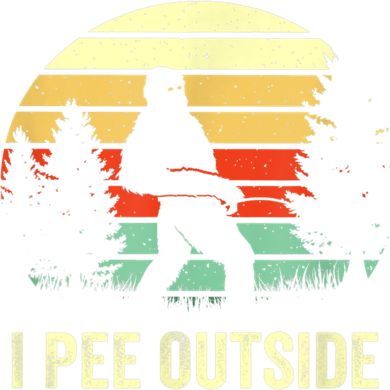 Retro Bigfoot Yeti Silhouette I Pee Outside Sasquatch Kids T-Shirt