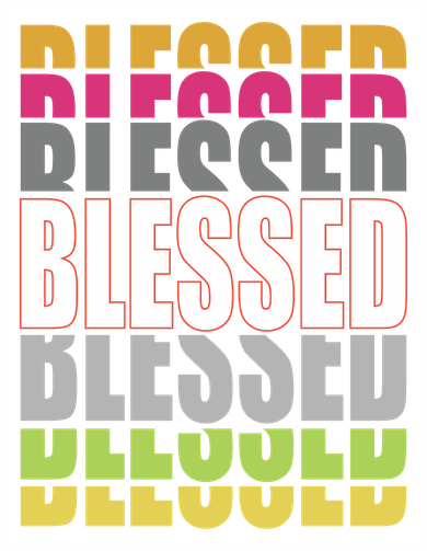 Retro Colored Blessed Mashup Women's Long Sleeve Shirt