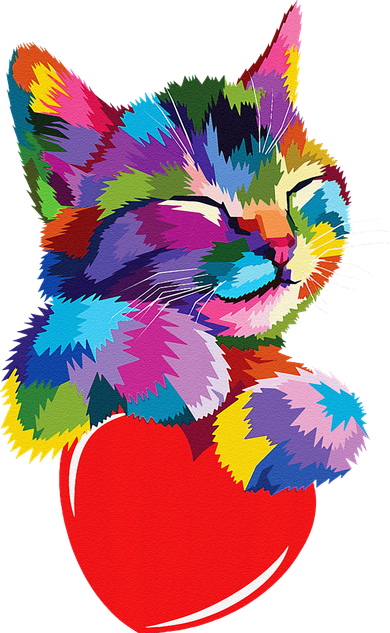 Rainbow Cute Cat Hugging Heart Kitty Love Cat Kids Sweatshirt