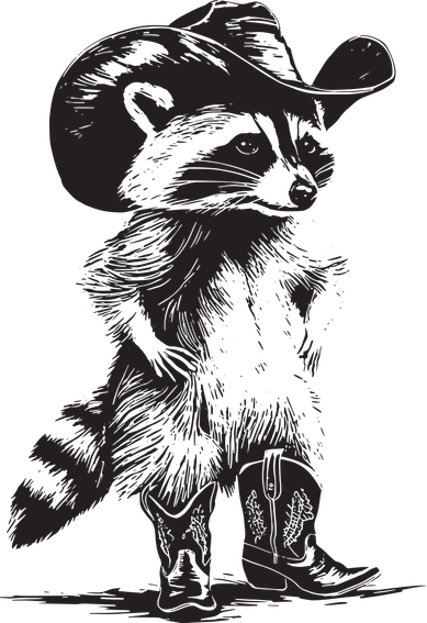 Raccoon Cowboy Cowgirl Trash Panda Western Country Magnet