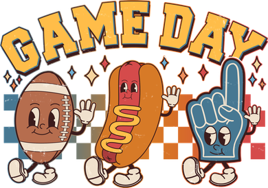 Retro Cartoon Football Game Day Women's T-Shirt