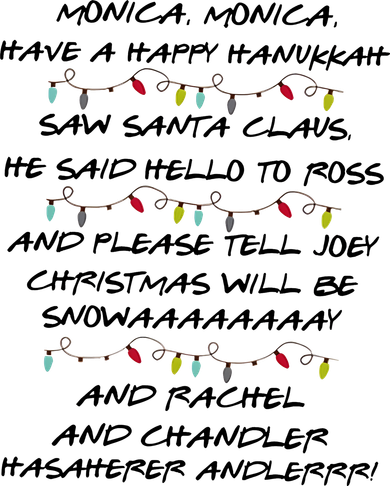 Retro Christmas Friends Monica Have A Happy Hannukah Jewish Toddler T-Shirt