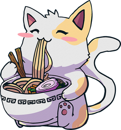 Ramen Cat Kawaii Anime Japanese Kawaii Neko Kids T-Shirt