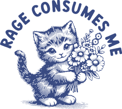 Rage Consumes Me Cat Flower Cute Kitty Cat Meme Baby Bodysuit