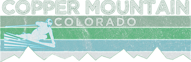Retro Copper Mountain Colorado Distressed Skiing Golf Towel