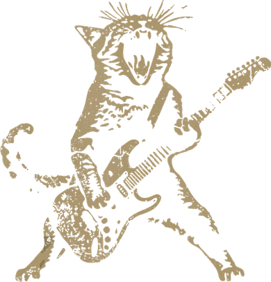 Rock Cat Playing Guitar Funny Guitar Cat T-Shirt