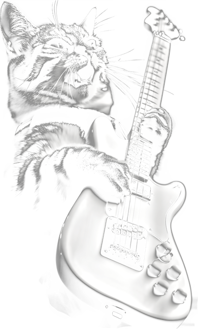 Rock Cat Playing Guitar Funny Guitar Cat Guitarist Kids Long Sleeve Shirt