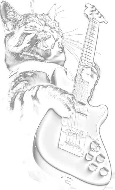 Rock Cat Playing Guitar Funny Guitar Cat Backpack
