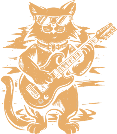 Rock Cat Playing Guitar Rock Kitty Funny Guitar Cat Women's Hoodie
