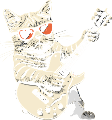 Rock Cat Playing Guitar Rock Kitty Funny Guitar Cat Hat