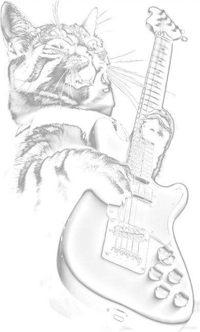 Rock Cat Playing Guitar Tank Top