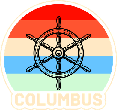 Retro Columbus Ship Wheel Women's Tank Top