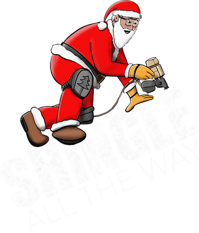 Roofing Christmas Shingle All the Way Quote Roofer Gift Idea Kids T-Shirt