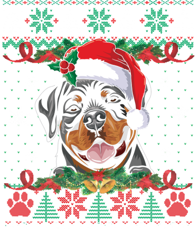 Rottweiler Christmas Santa Ugly Sweater Dog Lover Xmas Pjs Great Gift Kids Hoodie