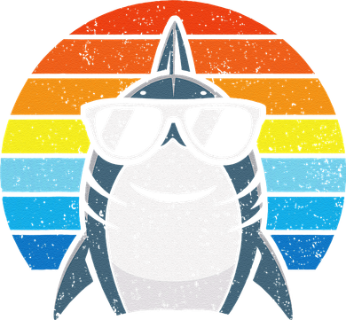 Retro Cool Shark With Sunglasses Funny Shark Ceramic Ornament