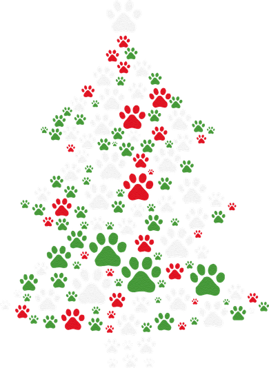 Retro Cute Xmas Dog Paw Print Christmas Tree Puppy Lover Women's Sweatshirt