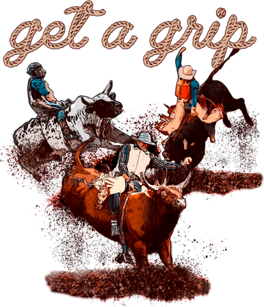 Rodeo Dad Bull Rider Get A Grip Western Country Cowboy Gift Button