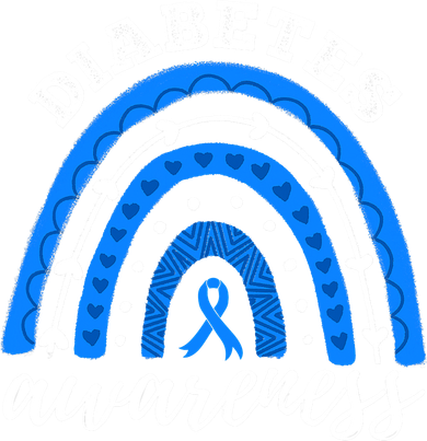 Rainbow Diabetes Blue Ribbon T1D Type 1 Awareness Women's T-Shirt