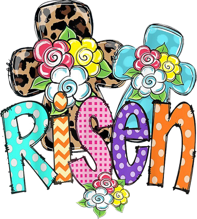Risen Easter Cross Colorful Women's Hoodie