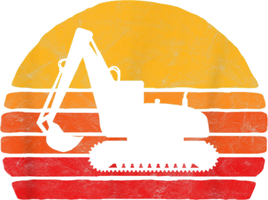 Retro Excavator & Sunset Vintage Construction Design Retro Women's Dry Zone Grid Polo