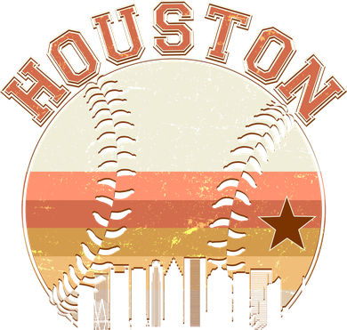 Retro Houston Baseball Fan Kids Long Sleeve Shirt