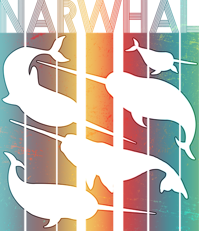 Retro Narwhal Kids Sweatshirt