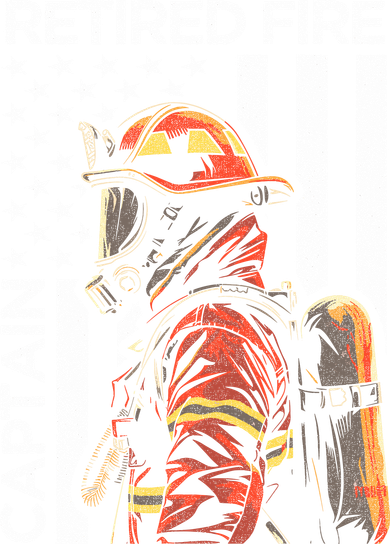 Retired Fire Captain Firefighter Retirement American Flag Ornament