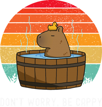 Retro Funny Capybara DonT Worry Be Capy Doggie Tank
