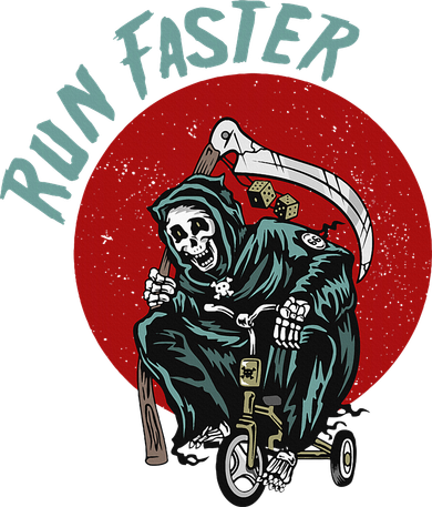 Run Faster Grim Reaper Last Responder Funny Dark Humor Gift Coaster