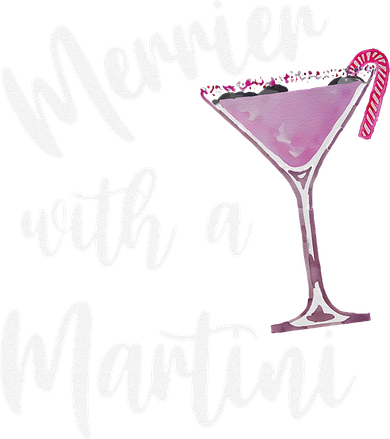 Retro Funny Merrier With A Martini Merry Christmas Drinking Tank Top