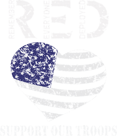 RED Friday Military Support Our Troops Heart Retro US Flag Apron