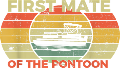 Retro First Mate Pontoon Captain Boat Boating Pontooning Women's Long Sleeve Shirt