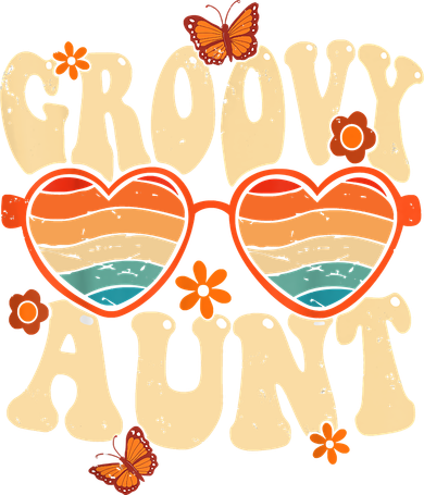 Retro Groovy Aunt 70s Aesthetic 1970's Mother's Day Tote Bag