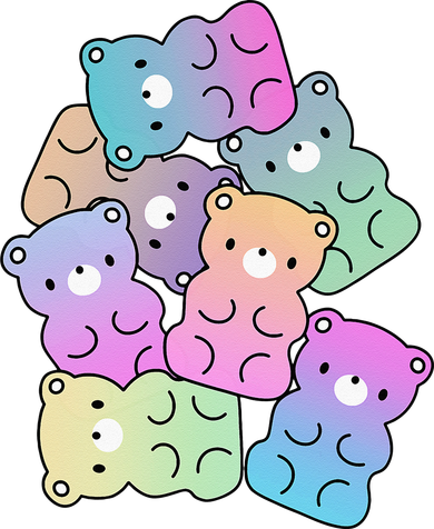 Rainbow Gummy Bear Design Kawaii Aesthetic Ns Hat