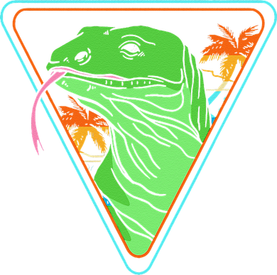Retro Geometric Komodo Monitor Lizard Lover Komodo Dragon Women's Dry Zone Grid Polo
