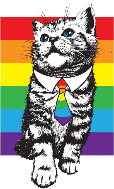 Retro Gay Pride Ally Support Kitten Backpack