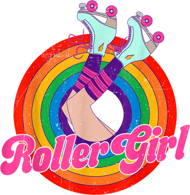 Roller Girl Skater Skating Retro Vintage 70s 80s Skates Button