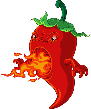 Red Hot Chilli Pepper With Flame Polo