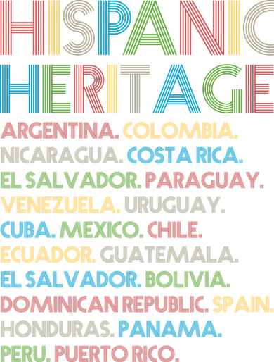 Retro Hispanic Heritage Month Countries Women's Tank Top