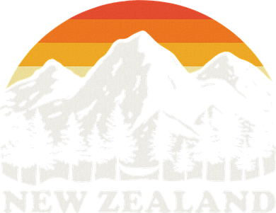Retro Hiking Mountains New Zealand Toddler Long Sleeve